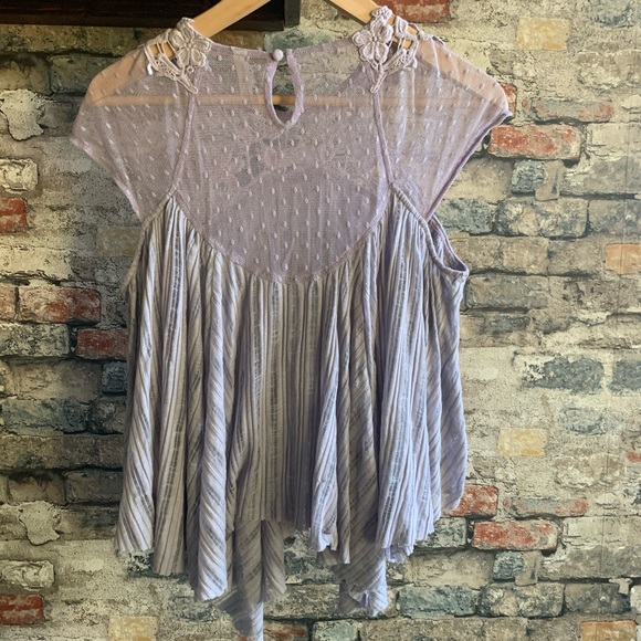 SOLD—Free People Handkerchief Lilac Flowy Top - Picture 3 of 8